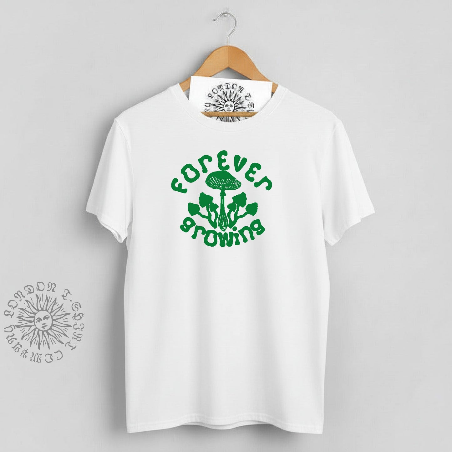 Mushrooms 'Forever Growing' T-Shirt - Nature, Folk, Mycology, Various Colours