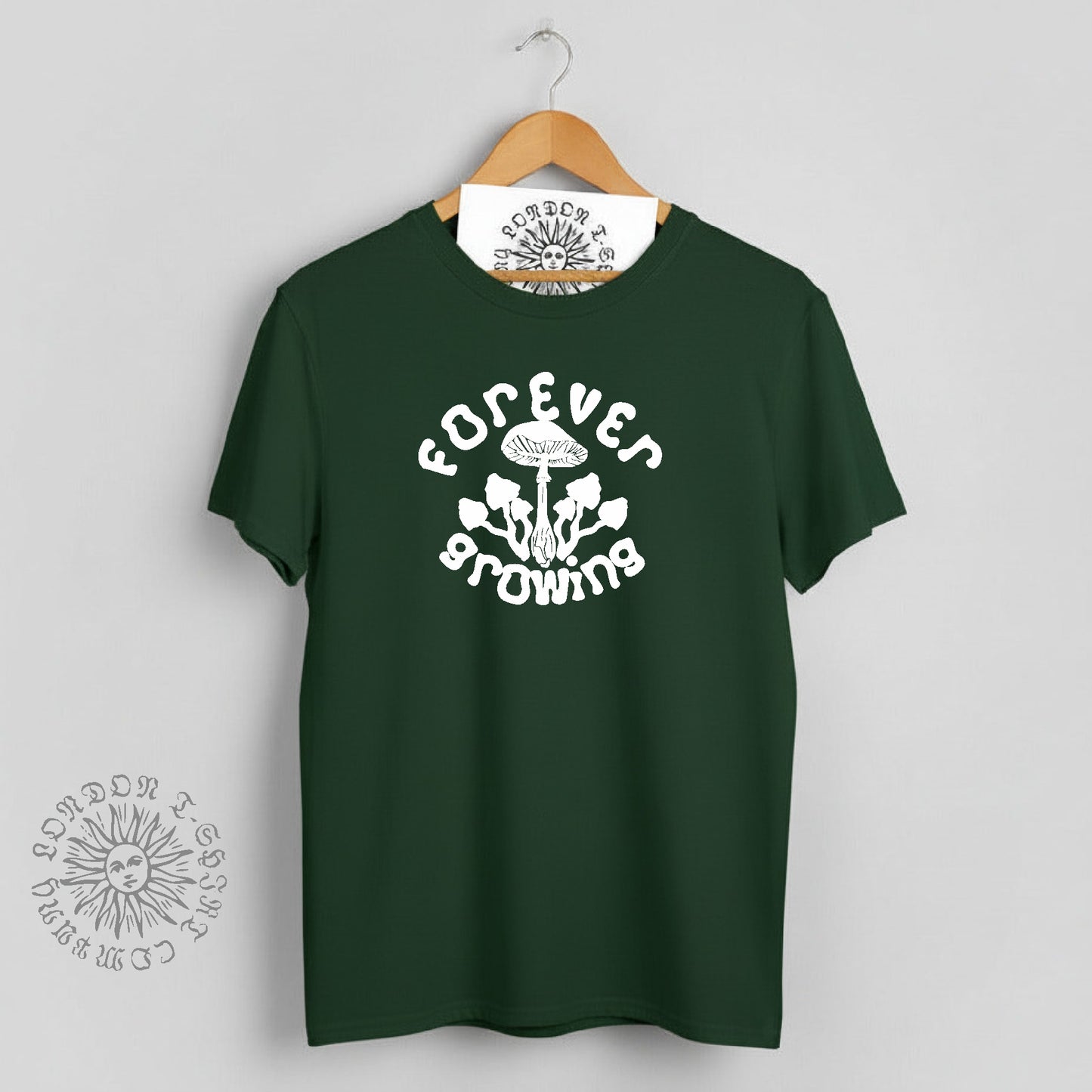 Mushrooms 'Forever Growing' T-Shirt - Nature, Folk, Mycology, Various Colours