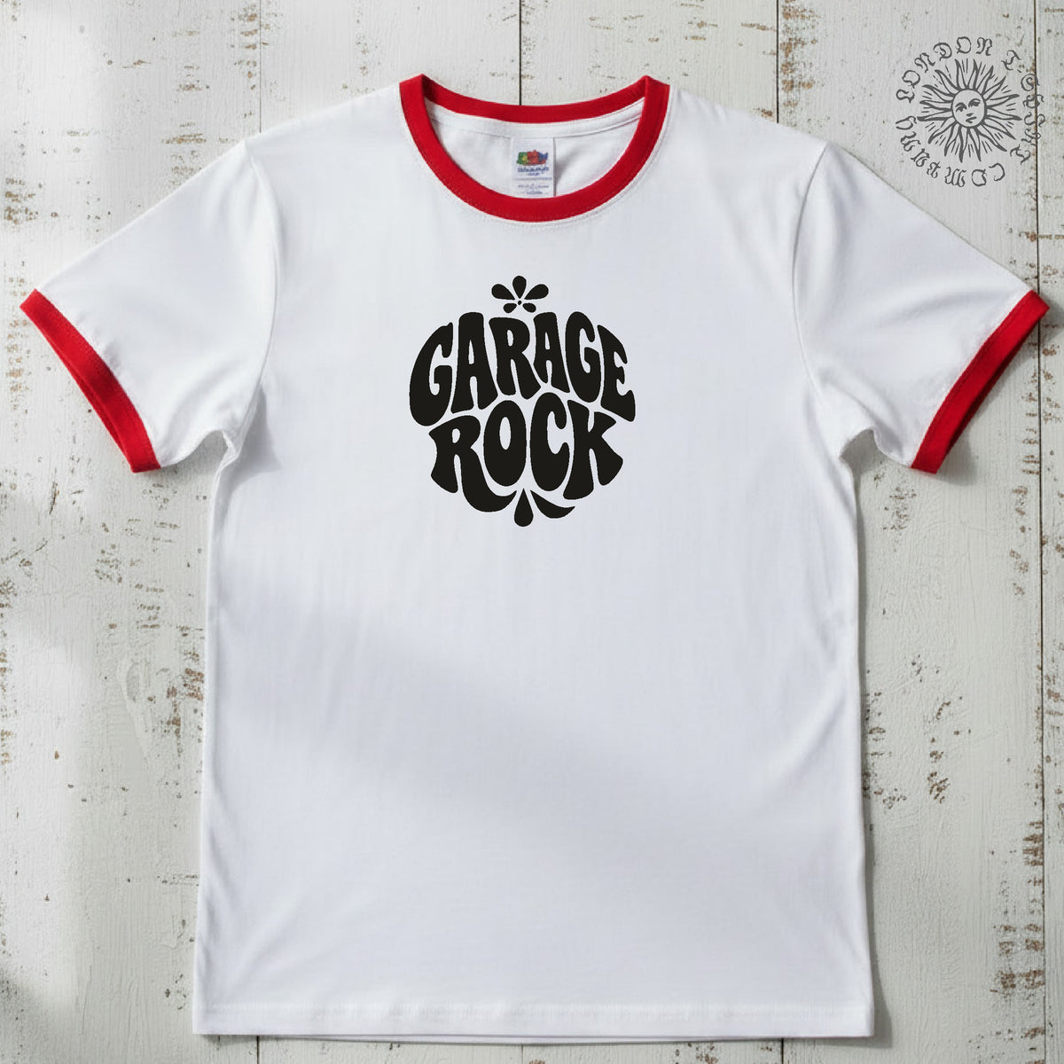 Garage Rock Ringer T-Shirt: Retro 60's Rocker Logo, Various Colours S-3XL