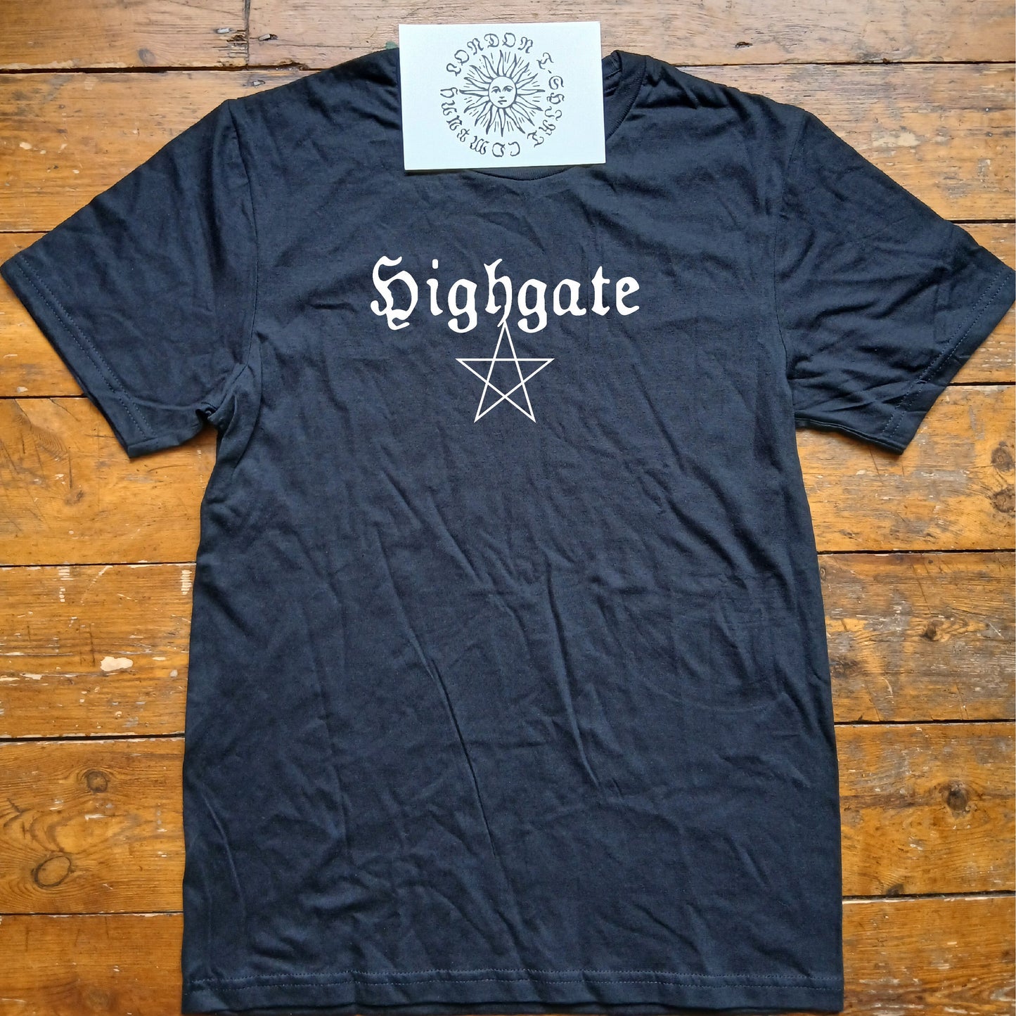 Highgate Unisex T-Shirt - London Souvenir, Pentagram, Gothic, S-XXL