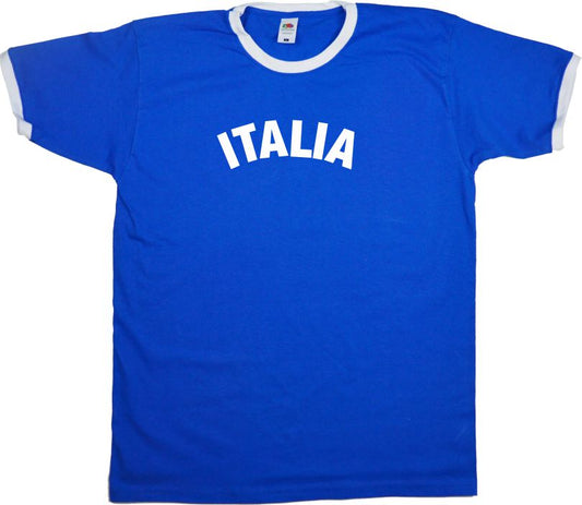 Italia Ringer T Shirt - Retro Style, Souvenir, Italy, S-XXL