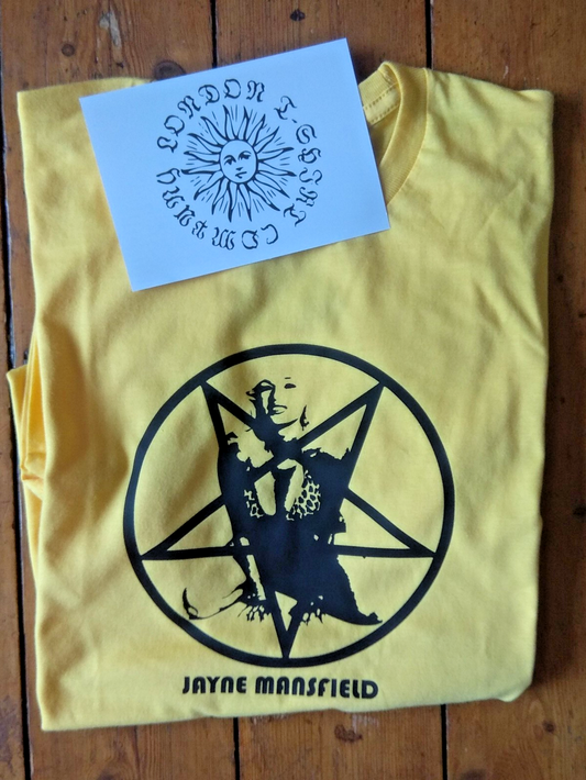 Jayne Mansfield T-Shirt - Pentagram, Occult Hollywood, Various Colours