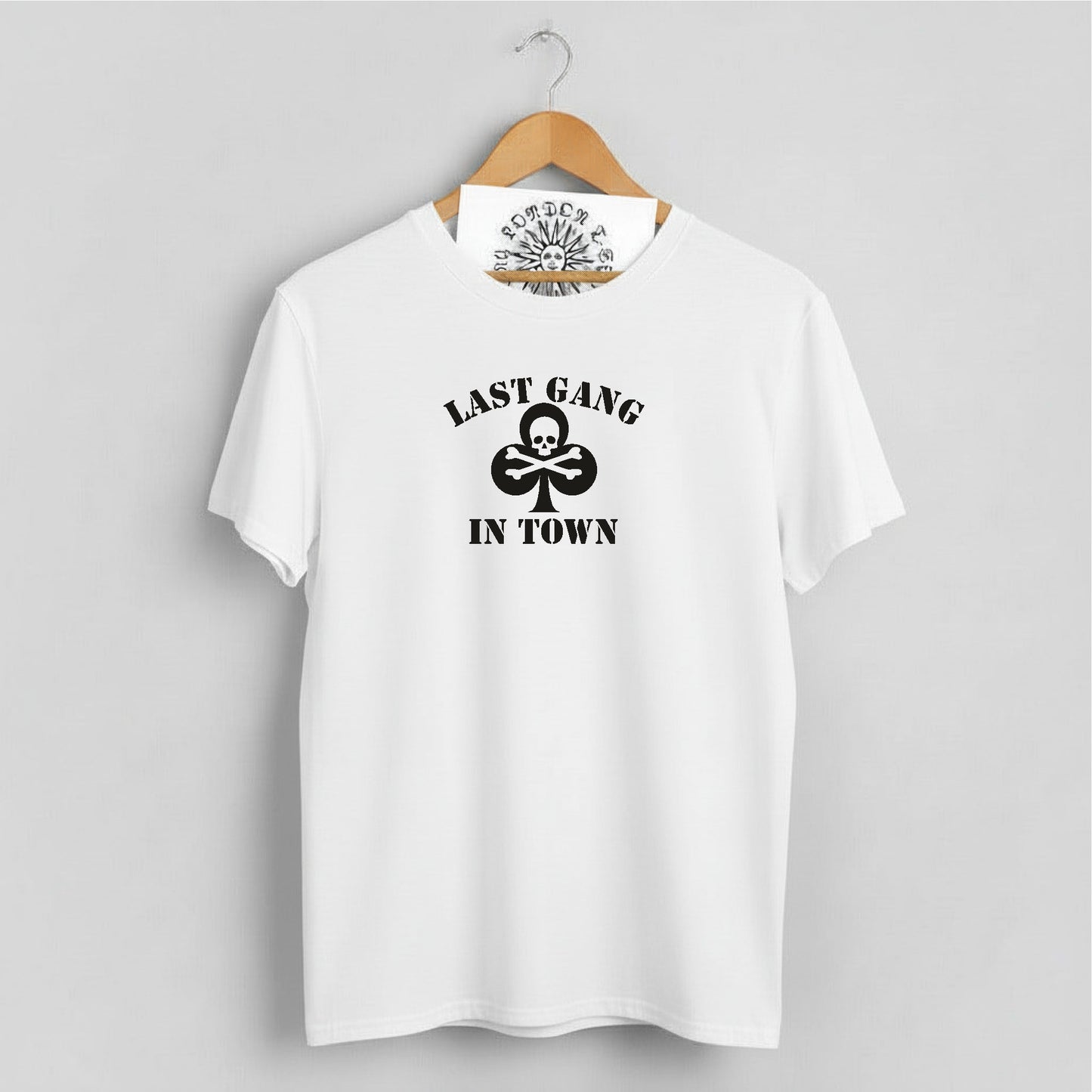 Last Gang In Town, Skull T-Shirt: Retro Biker, Punk Rocker, Various Colours