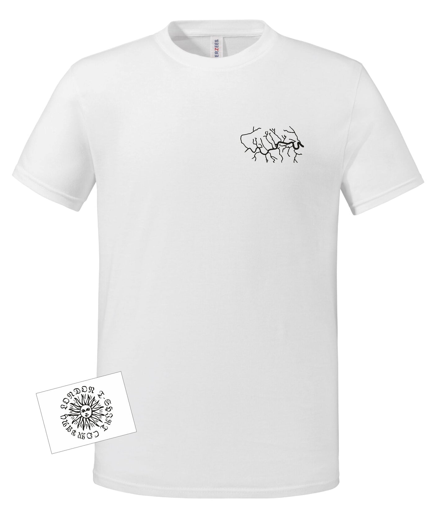 London Rivers Map T-Shirt - Organic Cotton, Souvenir, Various Colours