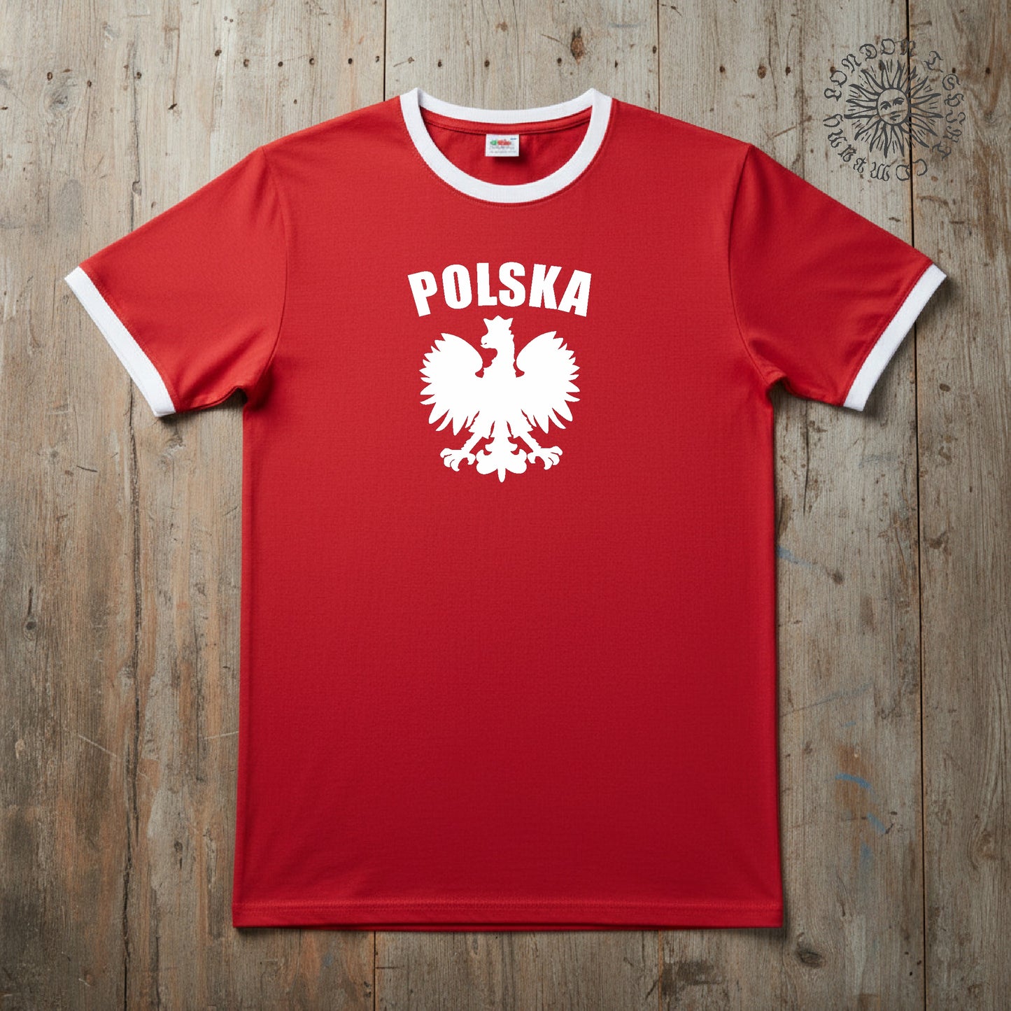Polska Eagle Ringer T Shirt - Retro Souvenir Style, Poland, S-3XL