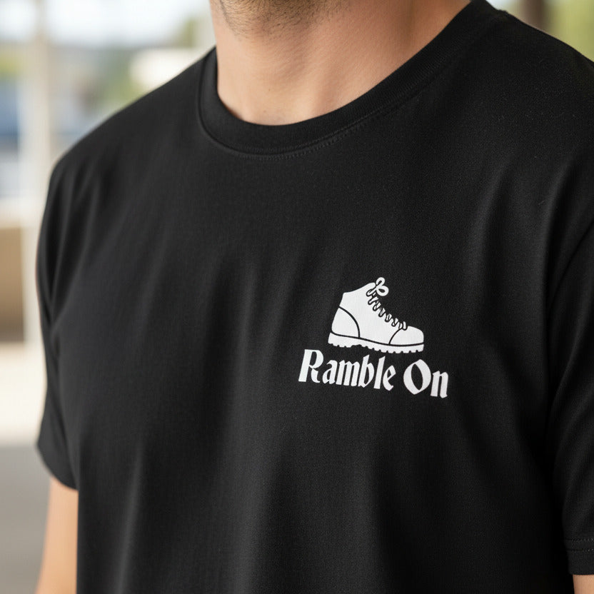 Ramble On T-Shirt:  Organic Cotton, Hiking, Various Colours
