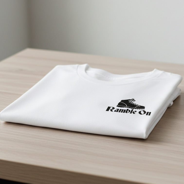 Ramble On T-Shirt:  Organic Cotton, Hiking, Various Colours