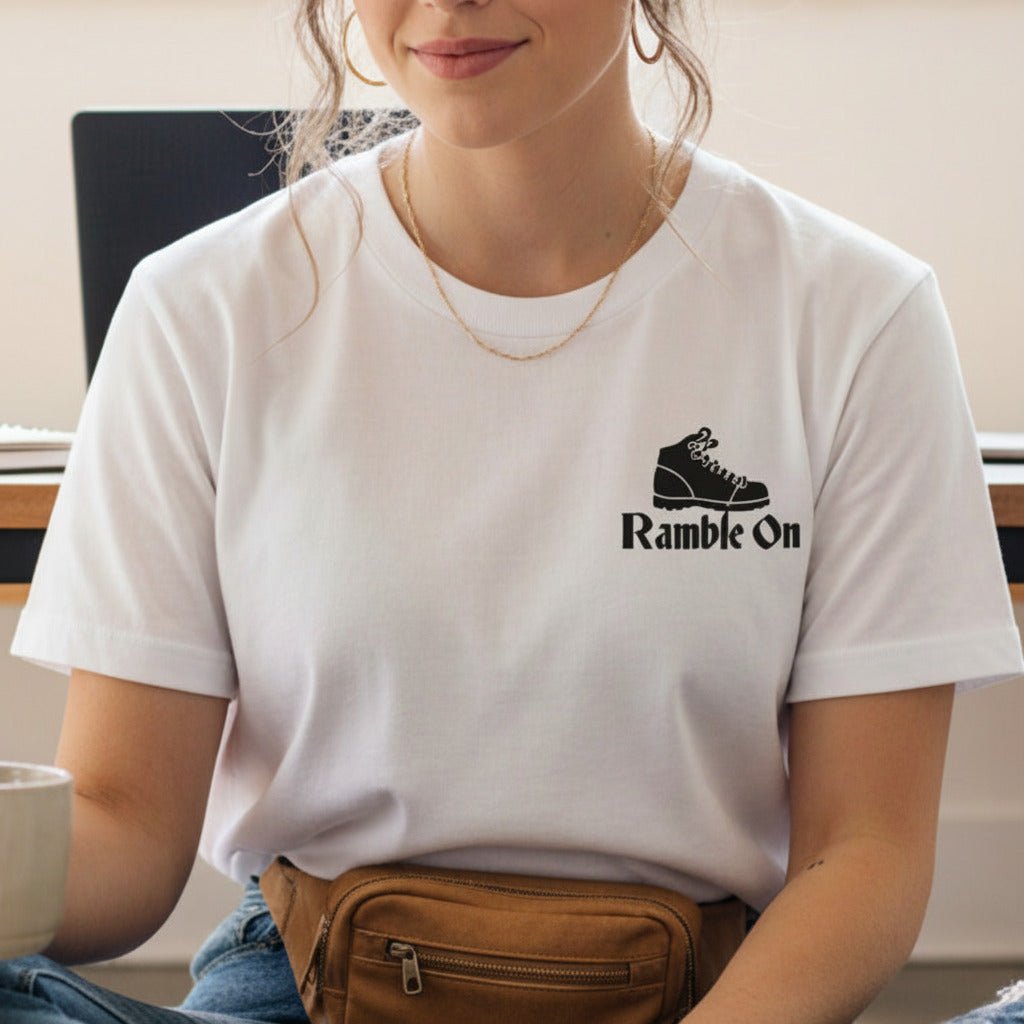 Ramble On T-Shirt:  Organic Cotton, Hiking, Various Colours