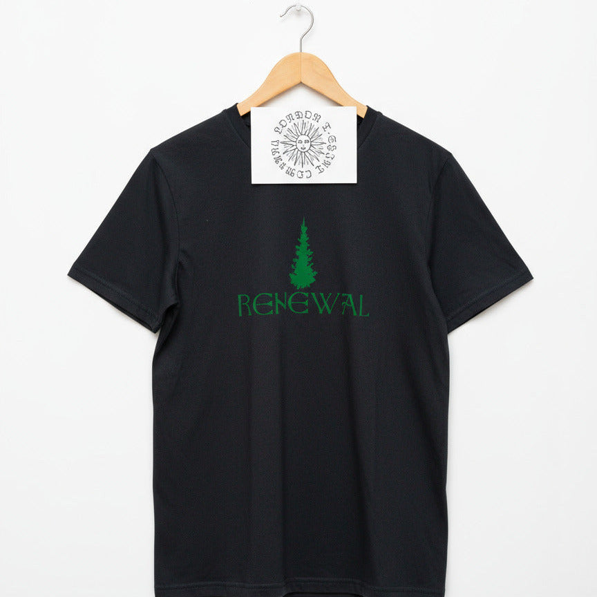 Christmas Tree T-Shirt - "Renewel" Folk Festive Gift, Various Colours
