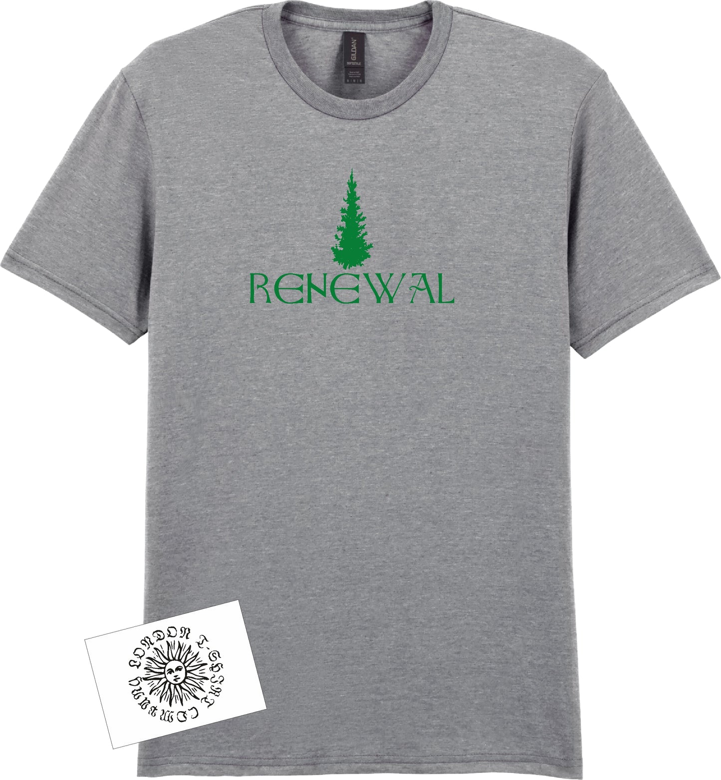 Christmas Tree T-Shirt - "Renewel" Folk Festive Gift, Various Colours