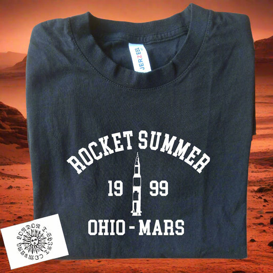 The Martian Chronicles T-Shirt - Organic Cotton, 'Rocket Summer', Ray Bradbury, Sci-Fi, Various Colours