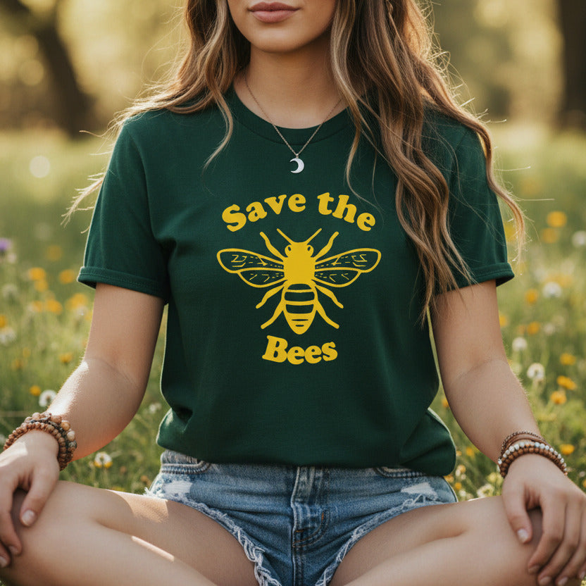 Save The Bees T-Shirt: Wildlife Nature Protest Top, Climate, Various Colours