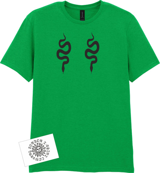 Snake T-Shirt - Tattoo Style, Mythology Symbol, Various Colours