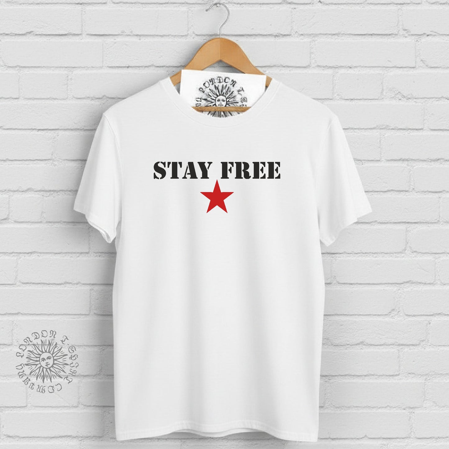 Stay Free Star T-Shirt - Retro Punk Rock, Protest, Various Colours