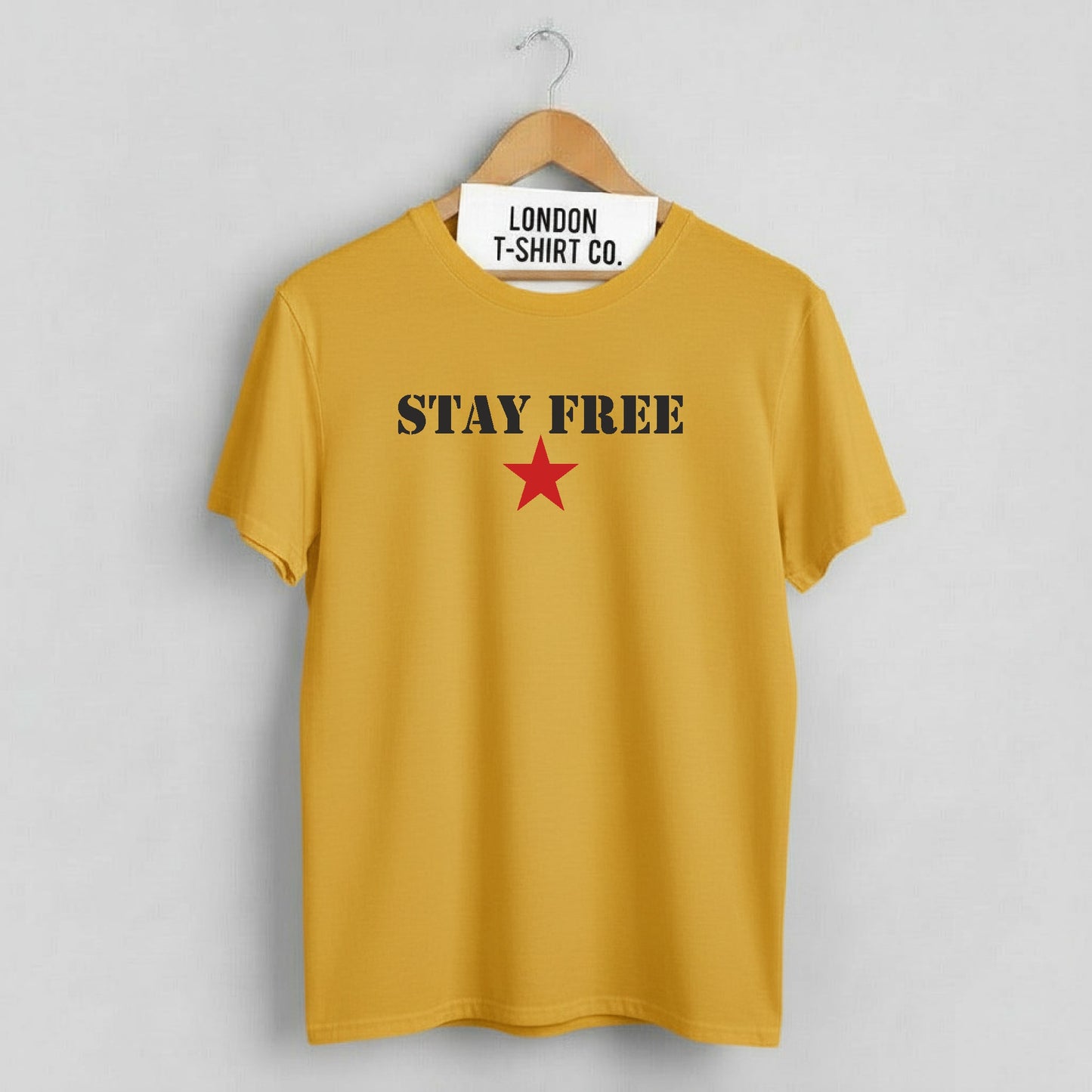 Stay Free Star T-Shirt - Retro Punk Rock, Protest, Various Colours