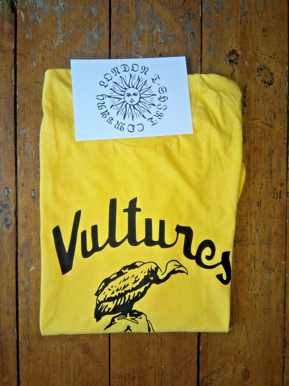Vultures T-Shirt - As Worn By Blondie, Punk, Size Medium, Men's Size Yellow.