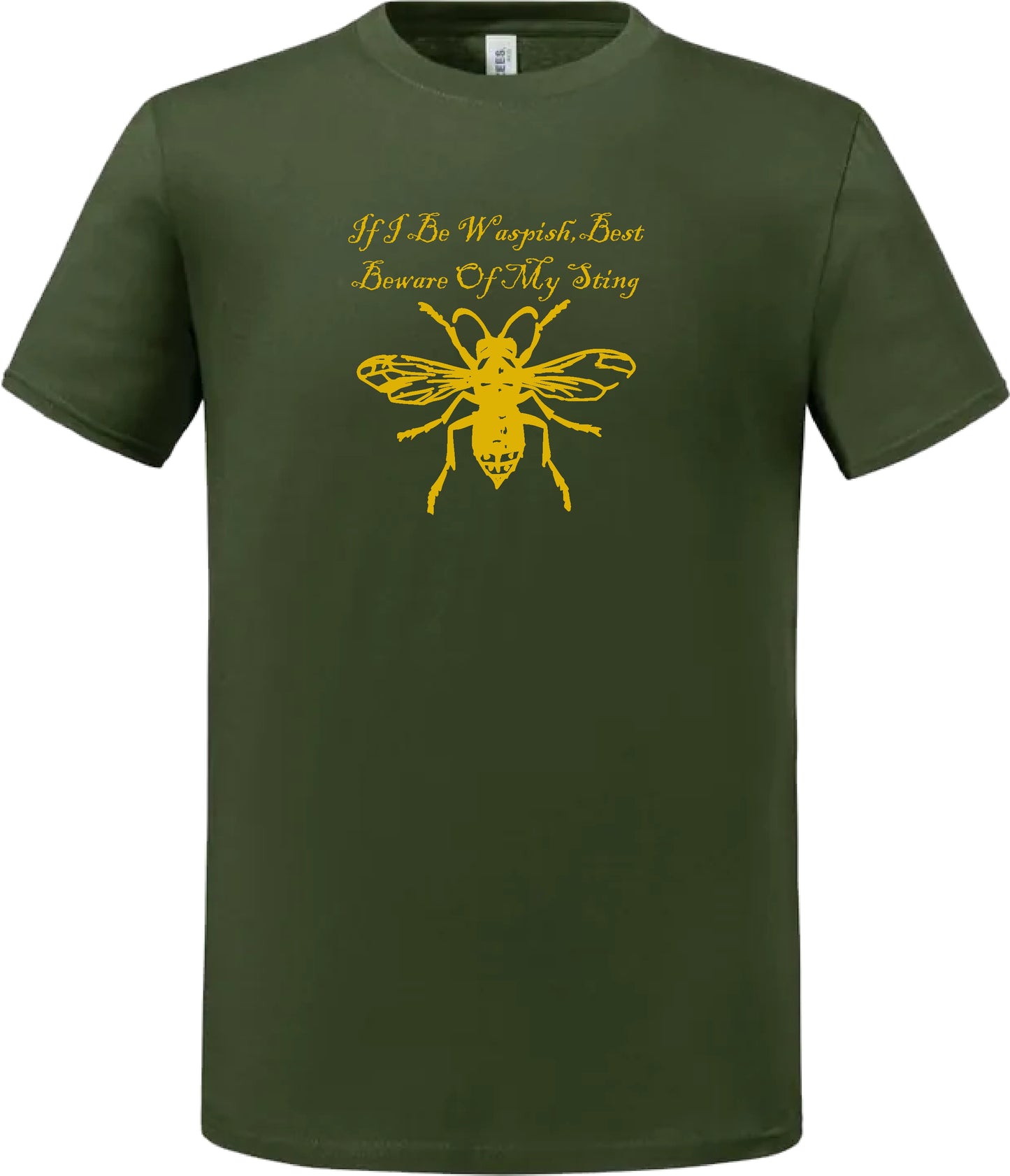 Shakespeare 'Wasp' Organic Cotton T-Shirt - The Taming of the Shrew, Waspish Quote, Various Colours