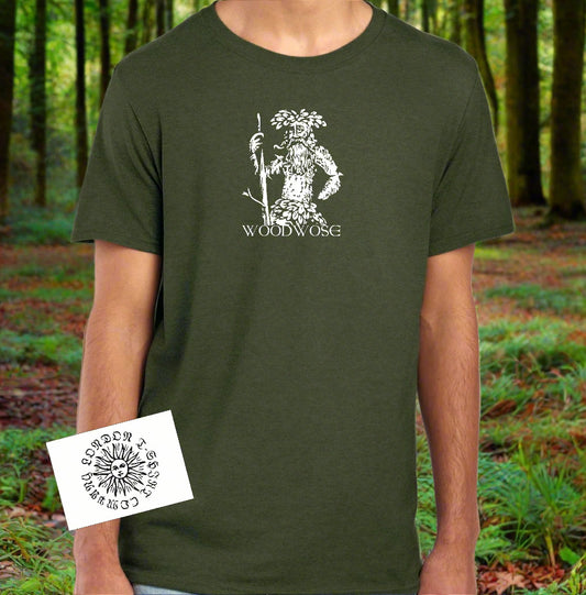 Woodwose T-Shirt - Folklore Souvenir Gift Featuring Wild Man / Green Man, Various Colours